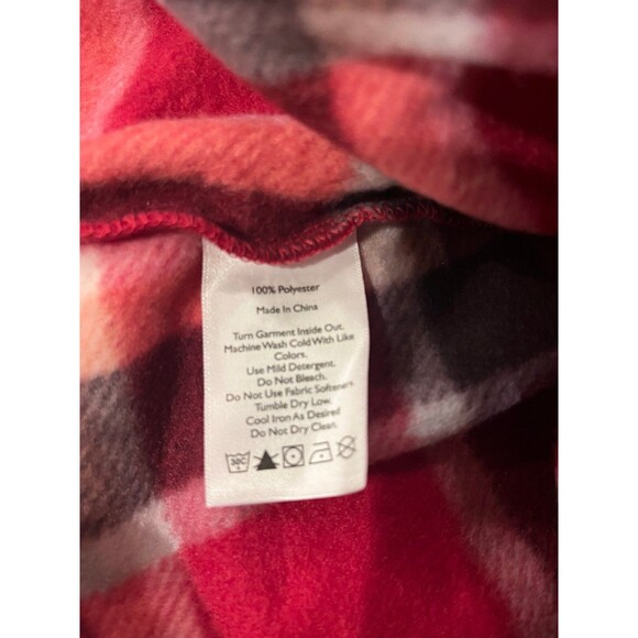Eddie Bauer womens NWT large fleece pullover 1/4 zip up red plaid - Picture 10 of 10